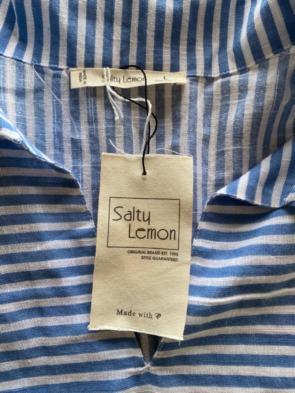 SALTY LEMON Striped Blue & White Summer Cotton Dress! ⚓️ - Picture 12 of 14